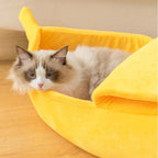 Banana Boat Calming Anxiety Cosy Cat Pets Bed - Warm and Comfy