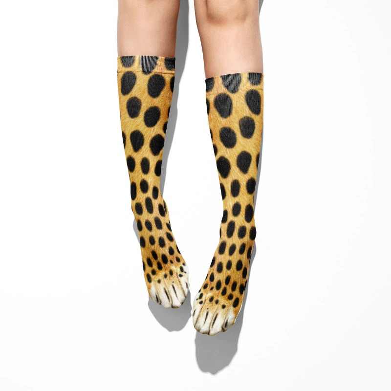 Fun Animal Print Socks High Ankle Cute Funny Jungle Patterns