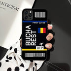 City iPhone Case Travel Ticket Boarding Pass - Los Angeles Madrid New York Tokyo Zurich Chicago