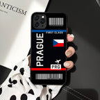 City iPhone Case Travel Ticket Boarding Pass - Los Angeles Madrid New York Tokyo Zurich Chicago