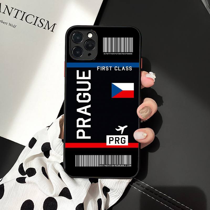 City iPhone Case Travel Ticket Boarding Pass - Los Angeles Madrid New York Tokyo Zurich Chicago