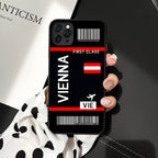 City iPhone Case Travel Ticket Boarding Pass - Los Angeles Madrid New York Tokyo Zurich Chicago