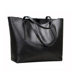 Shoulder Tote Handbag Genuine Leather Large Capacity Office Bucket Bag Women's
