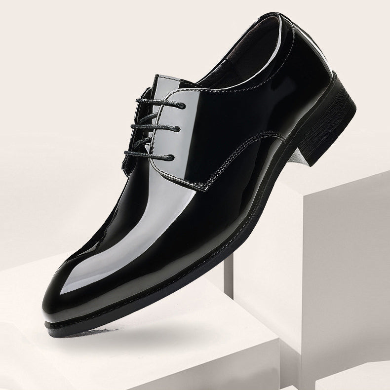 Italiano Black Patent Leather Oxford Dress Shoes Classic Shiny