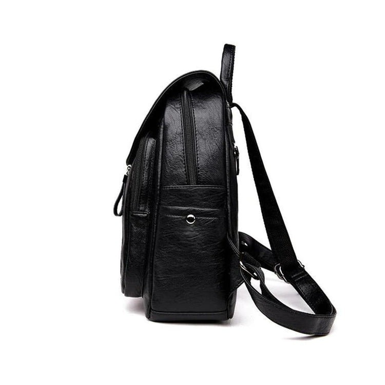 Day Backpack Travel Soft Leather School Uni Bag Women's