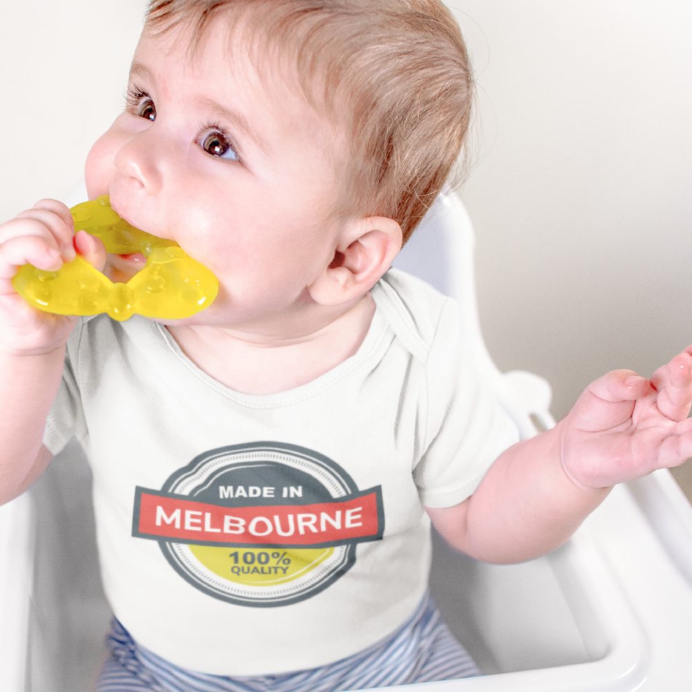 Funny Baby One-Piece "I'm Made in Melbourne" Slogan Toddler Romper Jump Suit