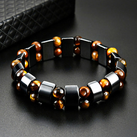 Positive Energy Tiger's Eye / Hematite / Agate Protection Good Luck Healing Bracelet Friendship Jewelry