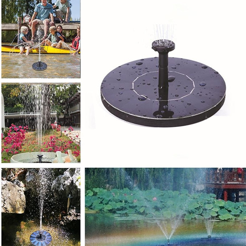 Solar Floating Water Fountain 2.5W With 6pcs Nozzles Outdoor Pond Feature Bird Bath Garden Decoration