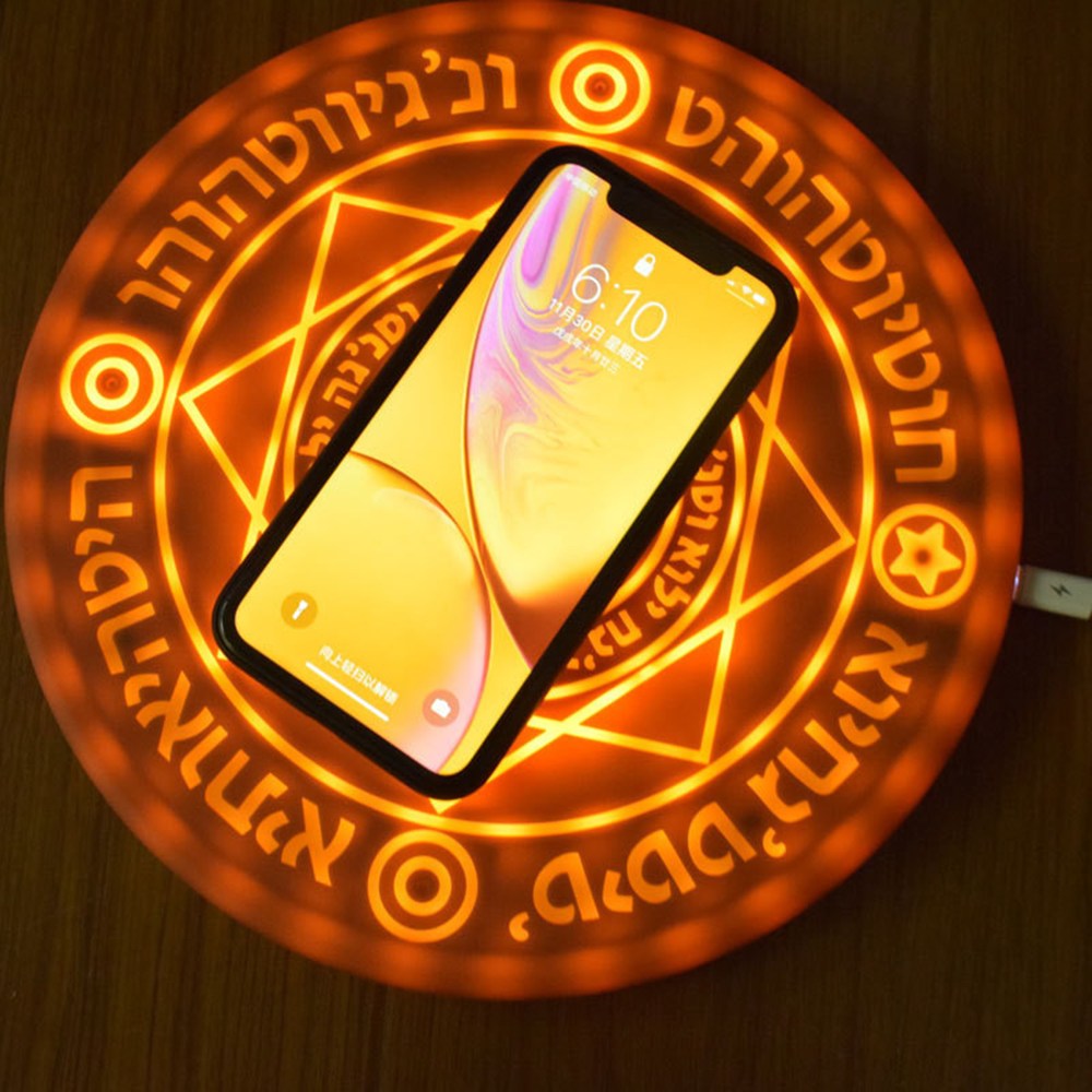Magic Circle Qi Wireless Glowing Mobile Phone Fast Charger Charging Pad