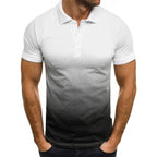 Gradient Color Polo Shirt Men's