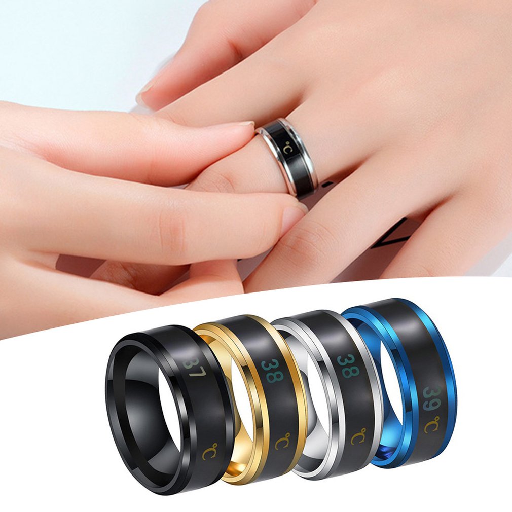 Temperature Ring - Mood Changes Smart Thermometer Stainless Steel