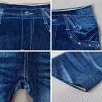 Faux Denim Stretchy Jeans Leggings Activewear Elastic Jeggings Workout Yoga Pants