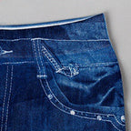 Faux Denim Stretchy Jeans Leggings Activewear Elastic Jeggings Workout Yoga Pants