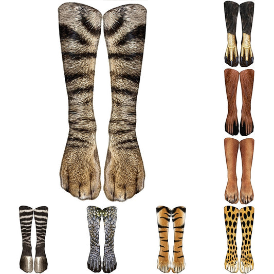 Fun Animal-Print Socks High-Ankle Cute Funny Jungle Animal Patterns