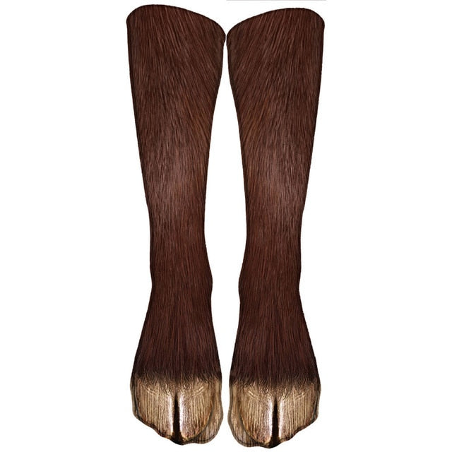 Fun Animal Print Socks High Ankle Cute Funny Jungle Patterns