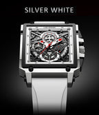 Skeleton See-Through Luxury Design Square Face Watch