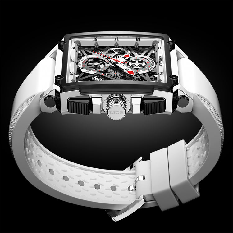 Skeleton See-Through Luxury Design Square Face Watch