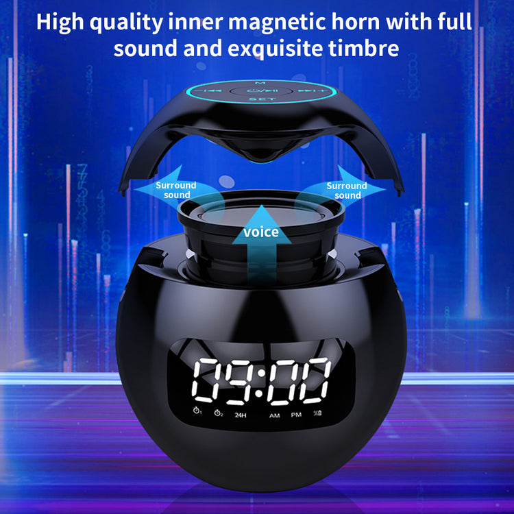 Music Player Speaker Ball Wireless Music Bluetooth Player with LED Digital Clock