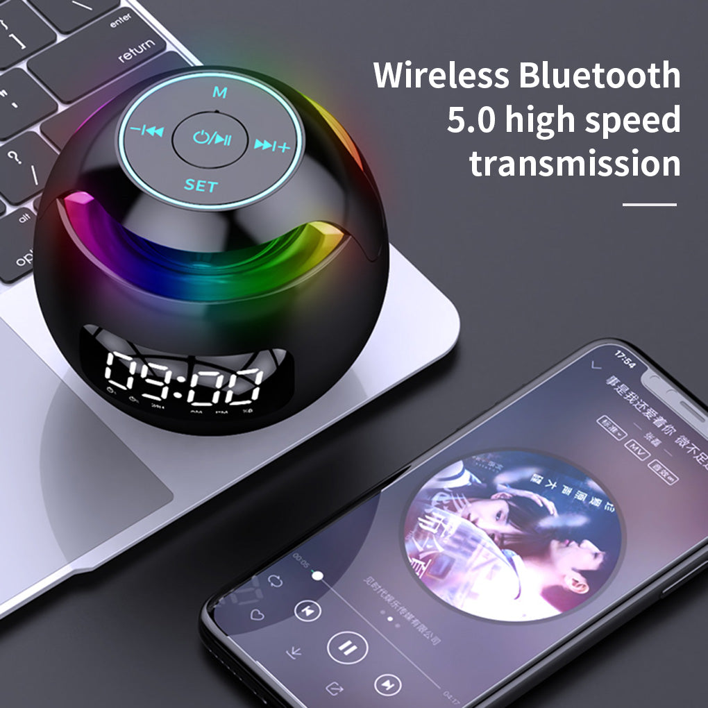 Music Player Speaker Ball Wireless Music Bluetooth Player with LED Digital Clock