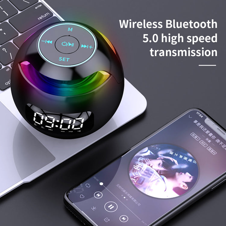 Music Player Speaker Ball Wireless Music Bluetooth Player with LED Digital Clock