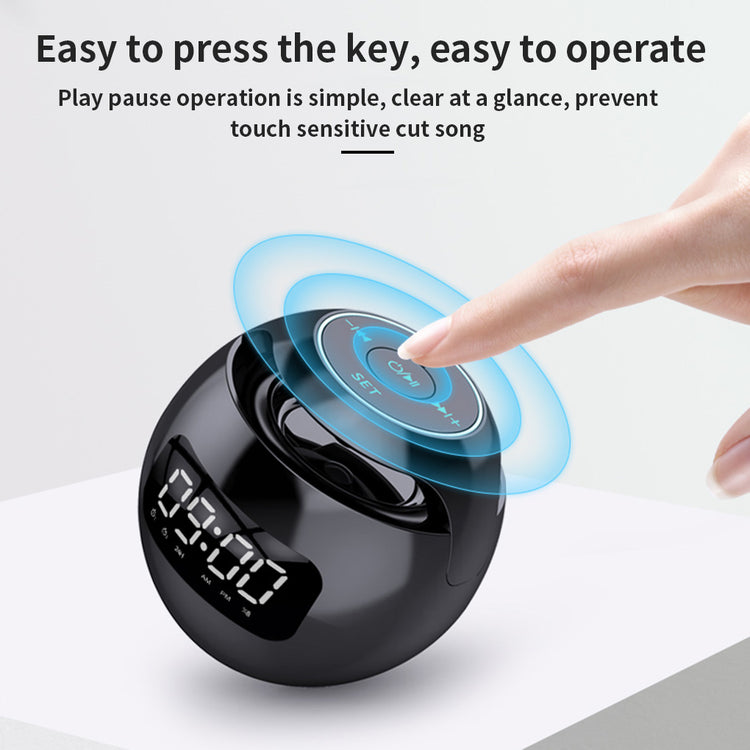 Music Player Speaker Ball Wireless Music Bluetooth Player with LED Digital Clock