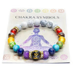 7 Chakra Bracelet Yoga Meditation Energy Power Lava Stones