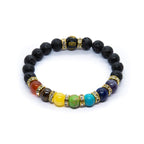 7 Chakra Bracelet Yoga Meditation Energy Power Lava Stones