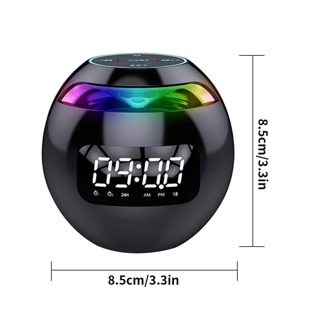 Music Player Speaker Ball Wireless Music Bluetooth Player with LED Digital Clock