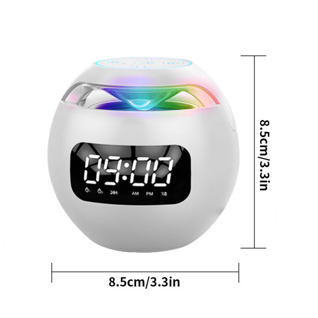 Music Player Speaker Ball Wireless Music Bluetooth Player with LED Digital Clock