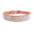Dog Collar With Studded Diamonds Gangsta Bling Comfy Suede Fibre Small Medium Cats