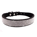 Dog Collar With Studded Diamonds Gangsta Bling Comfy Suede Fibre Small Medium Cats
