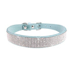 Dog Collar With Studded Diamonds Gangsta Bling Comfy Suede Fibre Small Medium Cats
