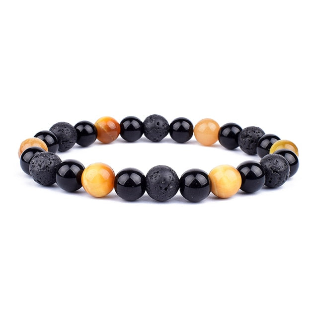 Good Luck Healing Energy Bracelet Tiger's Eye, Black Obsidian, Hematite Friendship Jewelry