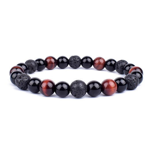 Good Luck Healing Energy Bracelet Tiger's Eye, Black Obsidian, Hematite Friendship Jewelry