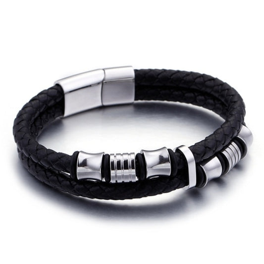 Bracelet Double Layer Magnetic-Clasp With Woven Leather Friendship Jewelry