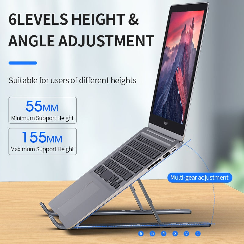Portable Laptop Stand Ergonomic Notebook Holder Collapsible Adjustable