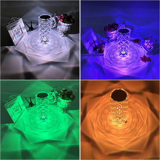 Desk Table Bedroom Lamp Crystal Rose Diamond Lamp 16-Colour Touch LED-Keep Melbourne Marvellous Official Store