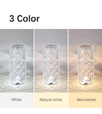 Rose Diamond Desk Table Bedroom Crystal Lamp 16 Colors Touch LED