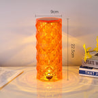 Rose Diamond Desk Table Bedroom Crystal Lamp 16 Colors Touch LED