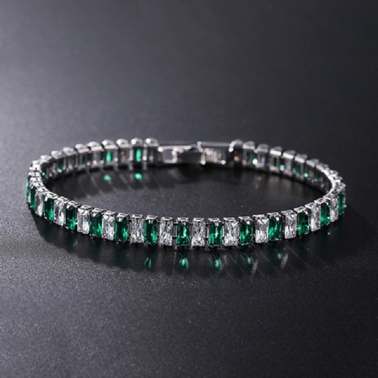 Luxury Tennis Bracelet CZ Diamonds Single Row Jewelry