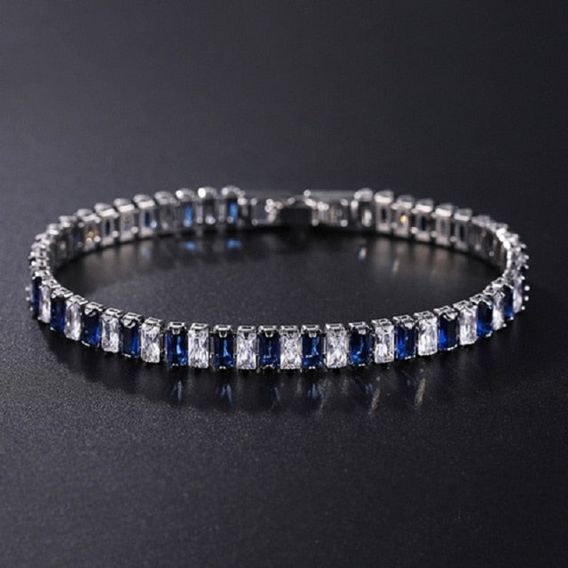 Luxury Tennis Bracelet CZ Diamonds Single Row Jewelry