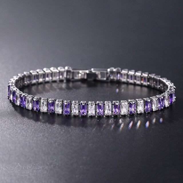 Luxury Tennis Bracelet CZ Diamonds Single Row Jewelry