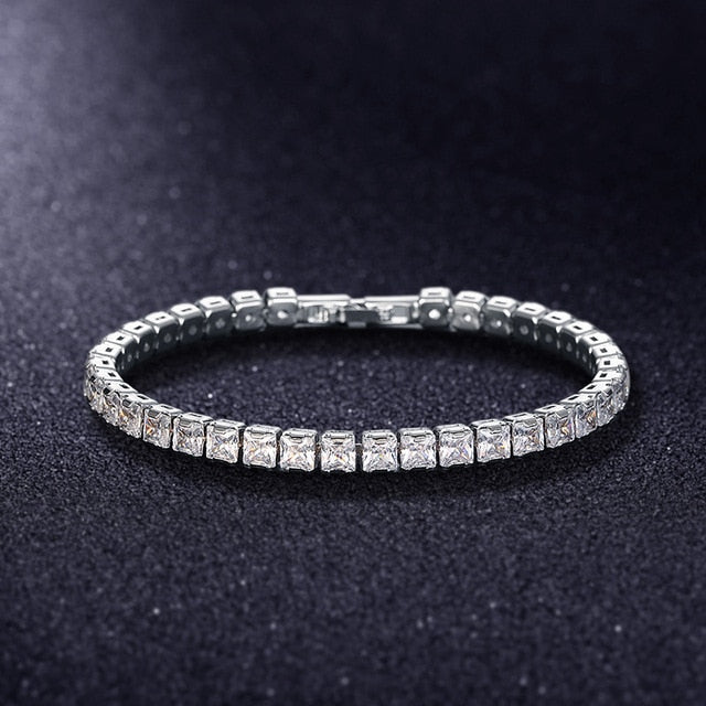 Luxury Tennis Bracelet CZ Diamonds Single Row Jewelry