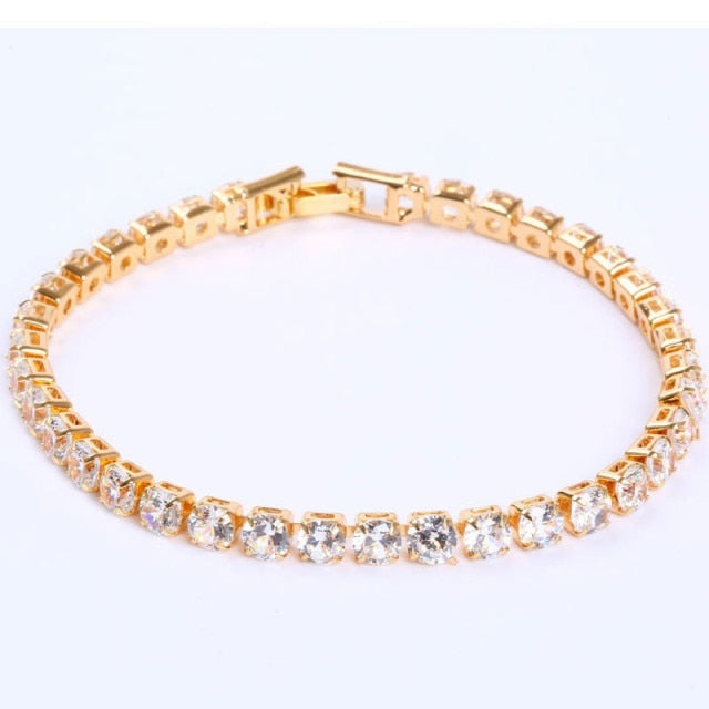 Luxury Tennis Bracelet CZ Diamonds Single Row Jewelry