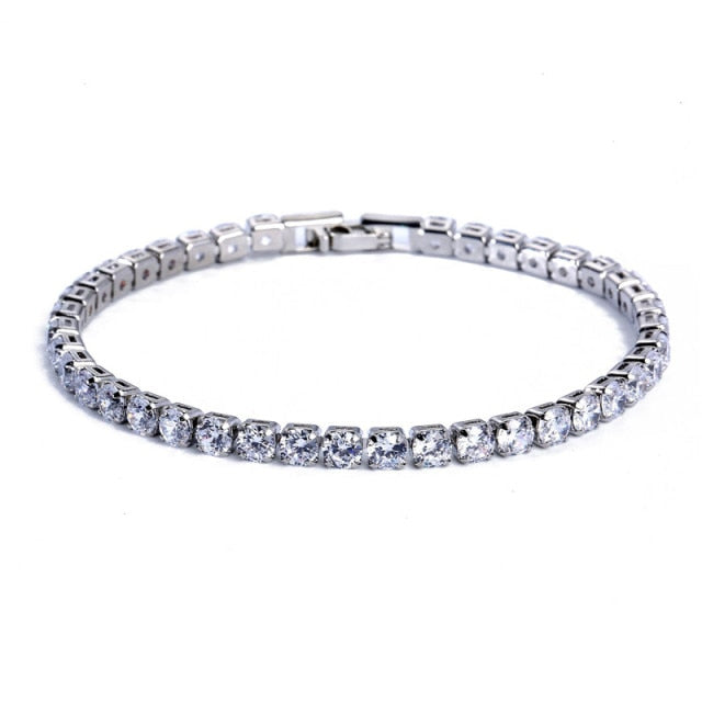 Luxury Tennis Bracelet CZ Diamonds Single Row Jewelry