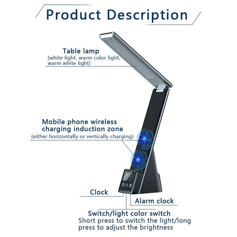 Phone Charger Lamp 5 in 1 Charging Station Bed Light Watch and Earbuds