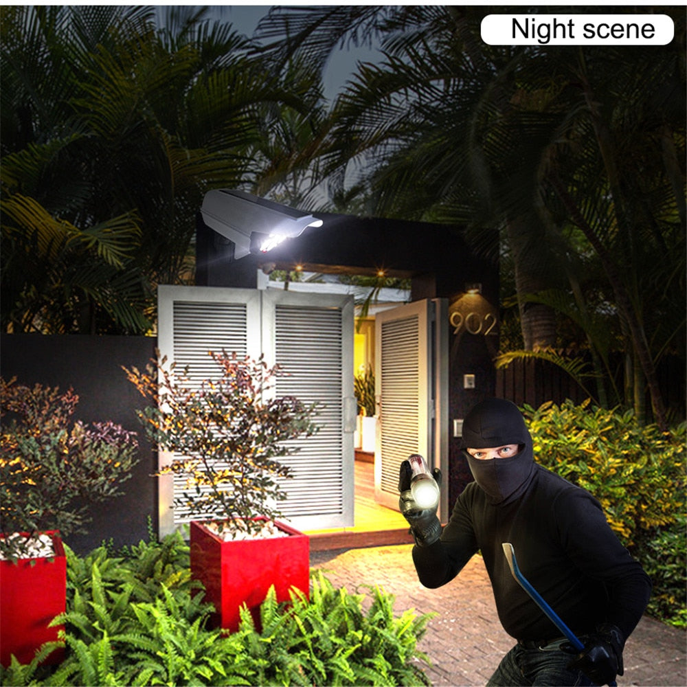 Dummy Security Camera Fake CCTV with Real Floodlight Motion Sensor Waterproof Spotlight