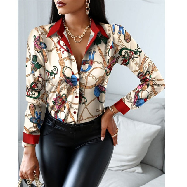 Classy Women's Button-Up Shirt - Blouse