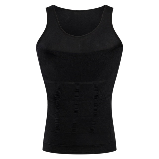 Compression Vest Men's Shapewear Slimming T-shirt Underwear Hide Beer Belly Look Skinny