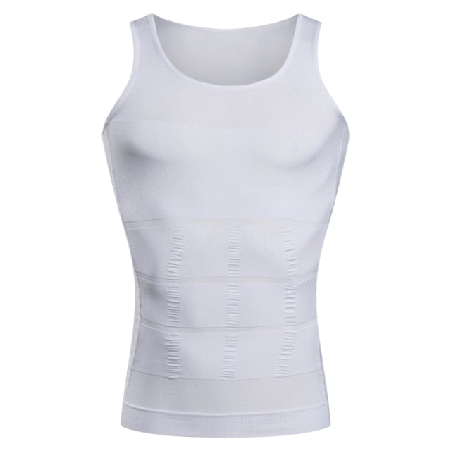 Compression Vest Men's Shapewear Slimming T-shirt Underwear Hide Beer Belly Look Skinny